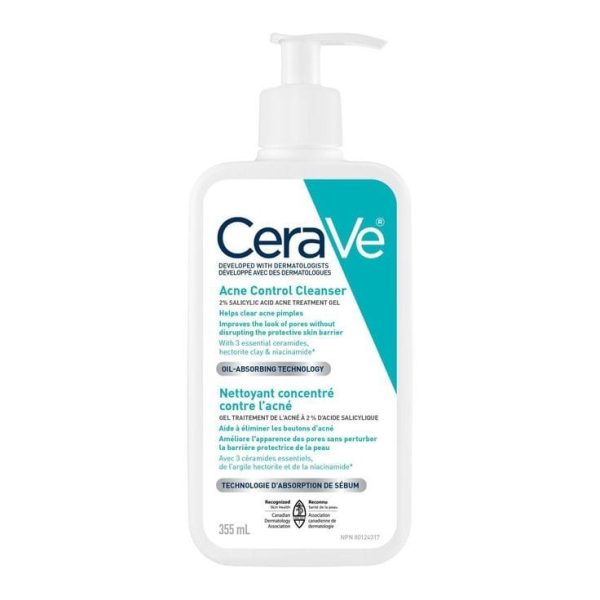 "Acne Control Cleanser 2% Salicylic Acid Face Wash with Purifying Clay for Oily Skin and Blackheads  Paraben-Free & Non-Comedogenic" 355 ml