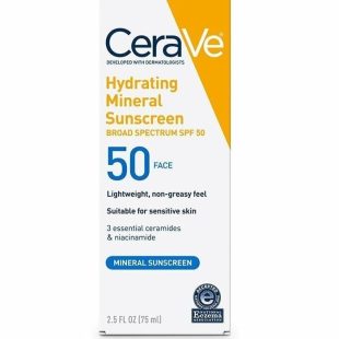 Hydrating suncreen board spectrum SPF 50 mineral suncreen 75ml