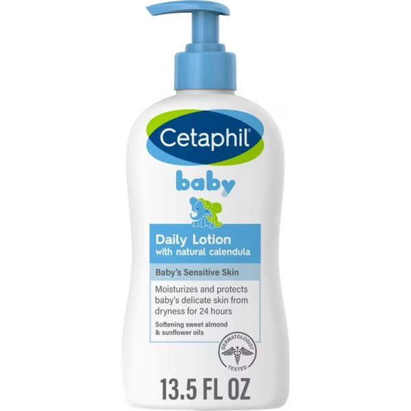 Cetaphil Baby Daily Body Lotion with Organic Calendula, Sweet Almond Oil 13.5 oz