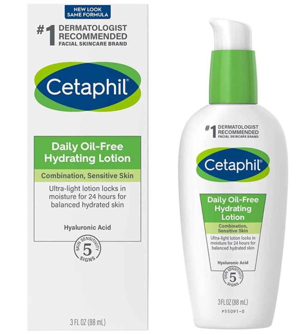 Cetaphil Oil-Free Hydrating Face Lotion with Hyaluronic Acid 3 Oz